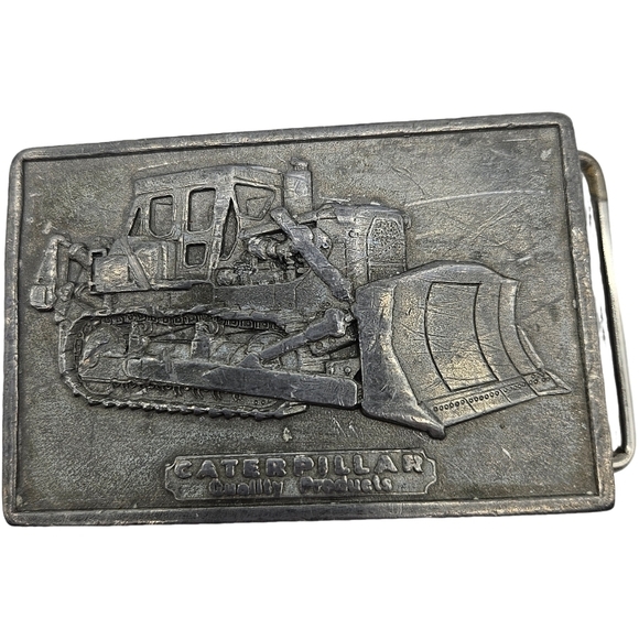 Caterpillar Belt Buckle with Bulldozer Design 1975 - Picture 1 of 5